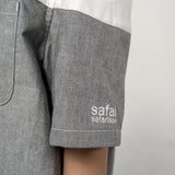 レギュラーツートーンハーフシャツ (WHITE/GRAY)