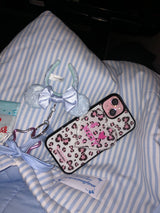 white leopard glass case