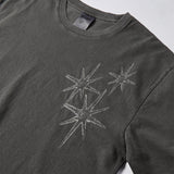 Untitled スターリーナイト ストライプ ヘンリーネック ショートスリーブ Washed Black