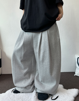 TWO DOUBLE PINTUCK BALLOON WIDE LONG PANTS 🤍🩶🖤3COLOR