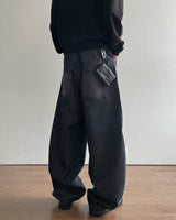 Tartan Curved Denim Pants