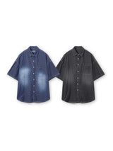 Deep ocean denim set up shirt 2C