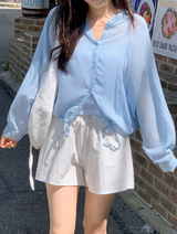 Rare Summer String Hood Blouse, Shirt (5color)