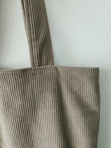 Corduroy simple line bag - khaki gray