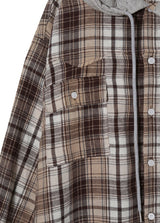 Wake check hooded shirt