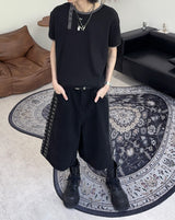 Rual Side Henley Neck Ringer Tee