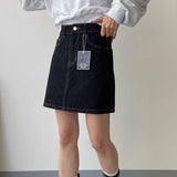 Tint black blue denim  [Skirt only]
