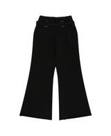バックルスウェットパンツ - Black