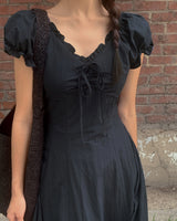 Winder frill long dress