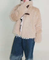 Rachel Two-Belt Detail Short Length Fur Jacket (Lining Quilted)