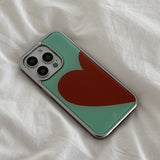 [Epoxy] POP HEART(ミントレッド) シルバーバンパーケース