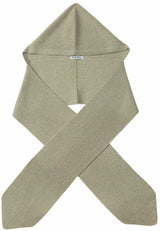 Yak Wool Ribbed Hooded Scarf