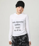 Lettering Hood Long Sleeve