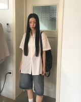 [MADE] バインズ ストライプ シアー ショートスリーブ シャツ