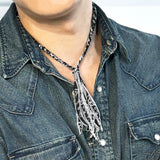 [hand made] paisley bandana knot necklace black