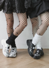 メッシュリボンタイツ (black)