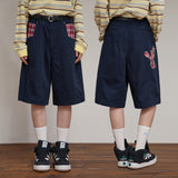 チェックアップリケハーフパンツ