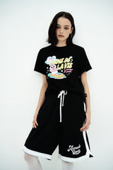 25SS ウーマンサーフィンオパンチュウサギスタンダード半袖Tシャツ ブラック