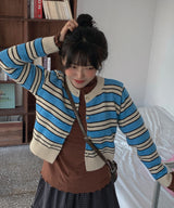モードストライプカーディガン