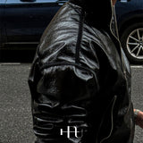 [HFORUS MADE]Blend leather crop jacket