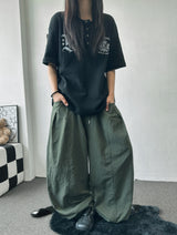 Catch Curve Seersucker Belted Semi-Balloon Pants 4COLOR