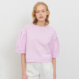 ピンタックパフＴシャツ　ライトピンク