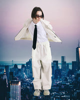 CL COLLAR NECK JACKET - CREAM/KHAKI BEIGE