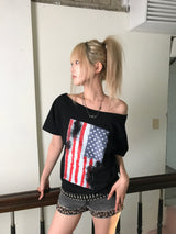 アメリカンフラぐオフショルダーT