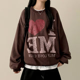 i❤️ME Crack Vintage Printed Sweatshirt