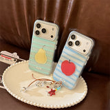 Stripe Fruit Wrist Strap iPhone Case