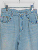 Ain Semi-Balloon Fit Wide Denim Pants