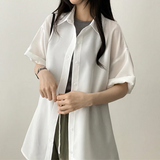 Lori Linen Oversized Fit Short Sleeve Shirt Shirt