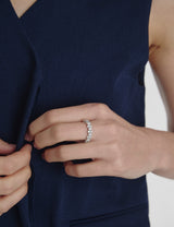26SS★ Essence Silver (W) Melody Moissanite Ring M