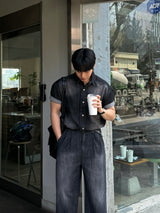 Ever snap muscle-fit denim shirt