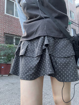 Rico Gurlish Dot Can Can Shirring Skirt