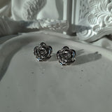 [クォン・ウンビ Piercing] メタルローズピアス - Silver Color