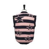 Black&Pink Stripe Star Knit Vest