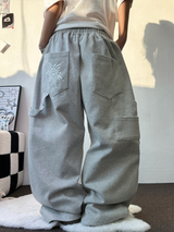 SUNNY SIDE UP☀CARPENTER TWO PINTUCK PARACHUTE BALLOON SWEAT PANTS 🖤🤍🩶3COLOR