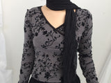 Floral cross-neck top