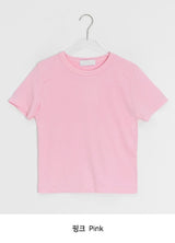 カヤリカラーベーシックレイヤードクロップド半袖Tシャツ