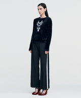 Chain Link Furry Cardigan _ BLACK
