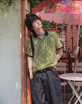 ベルストライプカラーショートスリーブTシャツ