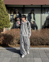Dark Button Hooded Cardigan