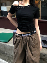 Stone Unbalanced shoulder T