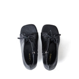 Square Lace-Up Open Toe Heel(Black)