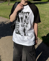 パンク ラグラン 半袖Tシャツ