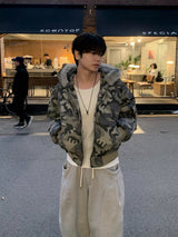 Jean Camo Raccoon Crop Puffer Jacket