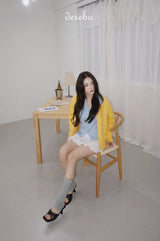 yellow wool lovely long-sleeved cardigan