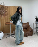 Denz Washed High-Neck Field Jacket