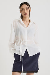 Sheer String Blouse, White